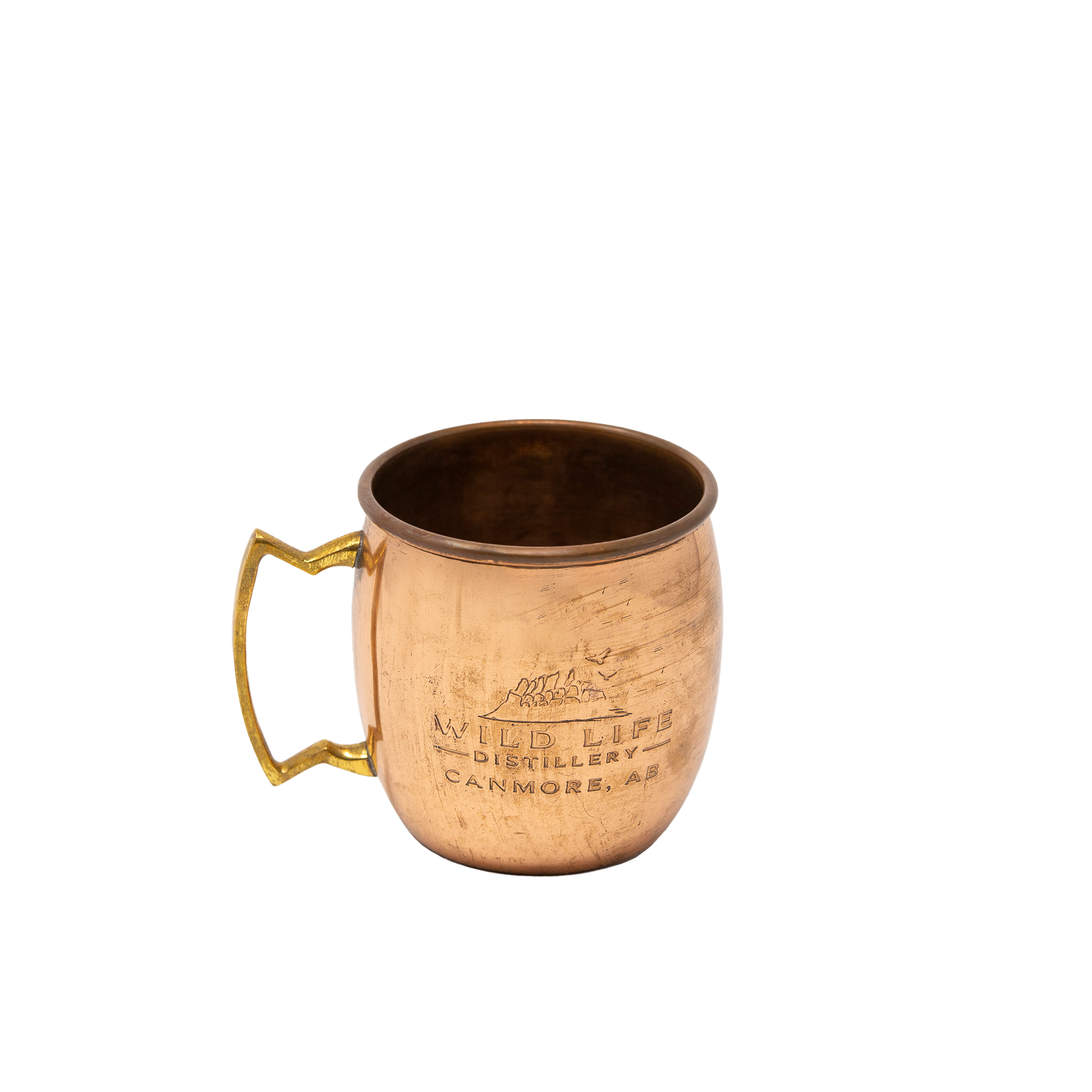 Copper Mule Mug with Wild Life Distillery Logo and Canmore, Alberta